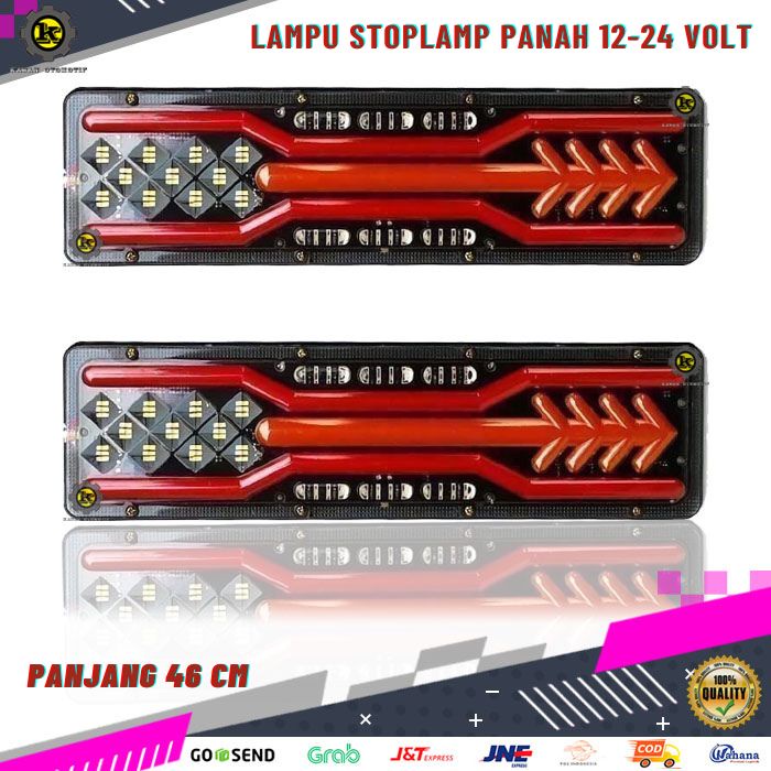 Lampu Variasi StopLamp Led Stop lamp Rem Belakang Running Variasi Mobil Canter Truk Truck 12-24 Volt