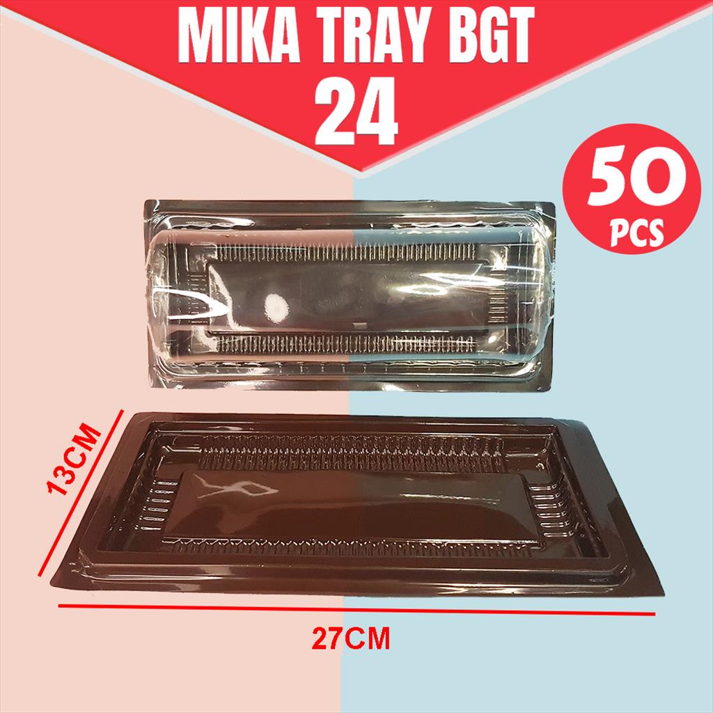 ( ISI 50PCS ) Mika Plastik Roti Gulung/Mika Bolu Gulung/Mika Tray/ Mika Kue BGT24