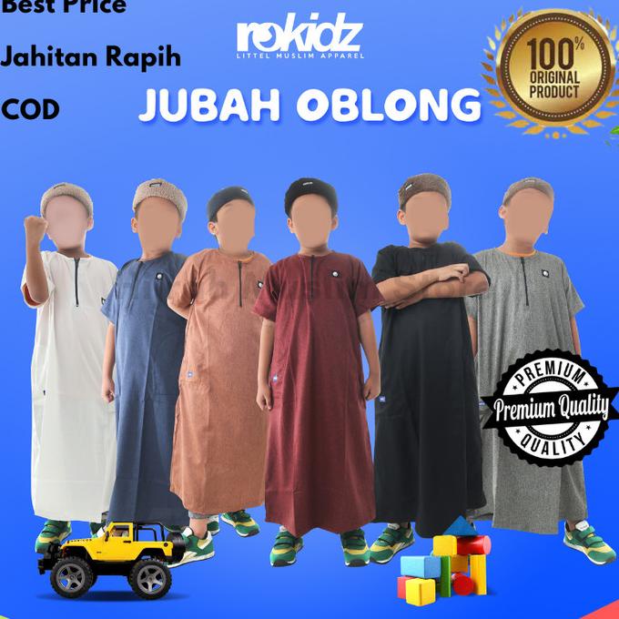 Baju Jubah Gamis Muslim Anak Laki Laki Cowok Bahan Katun Madinah ROSAL