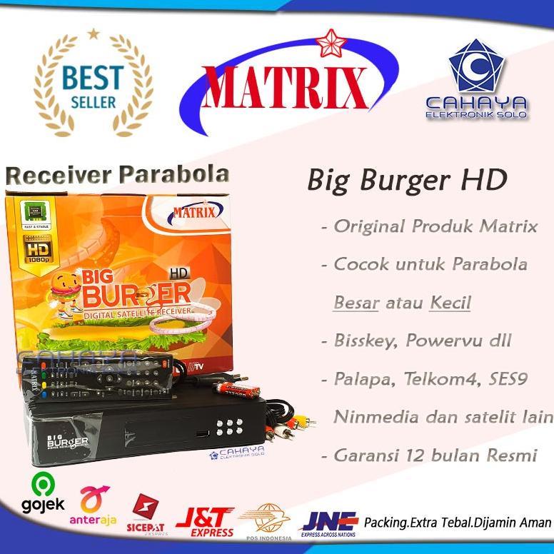 KIRIM HARI INI Receiver Parabola Matrix Big Burger HD Mpeg4 - FTA Powervu Bisskey (ART. 263)