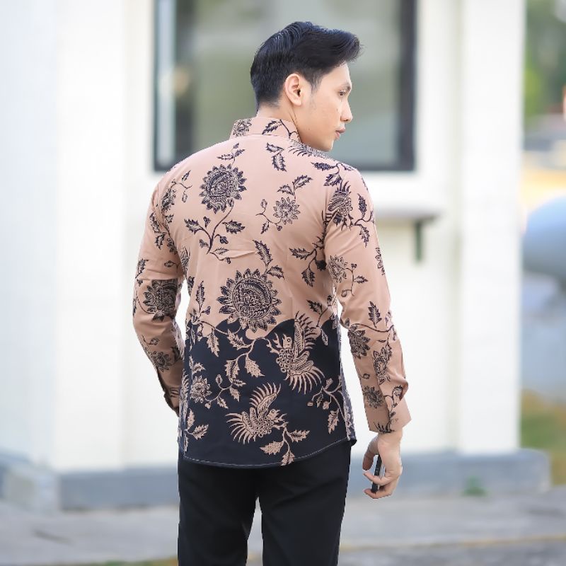 BATIK BOLO DEWO Motif Arjuna Hem Atasan Pria Kemeja Baju Batik Pria Lapis Furing