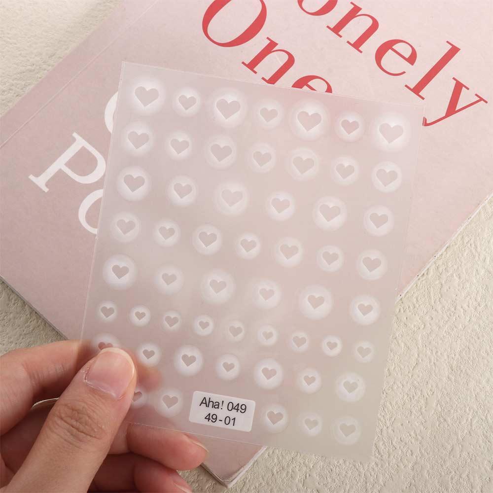 Agustinina Tembus Stiker Kuku Wanita Cinta Hati Perekat Diri Kupu-Kupu Bintang Nail Decals