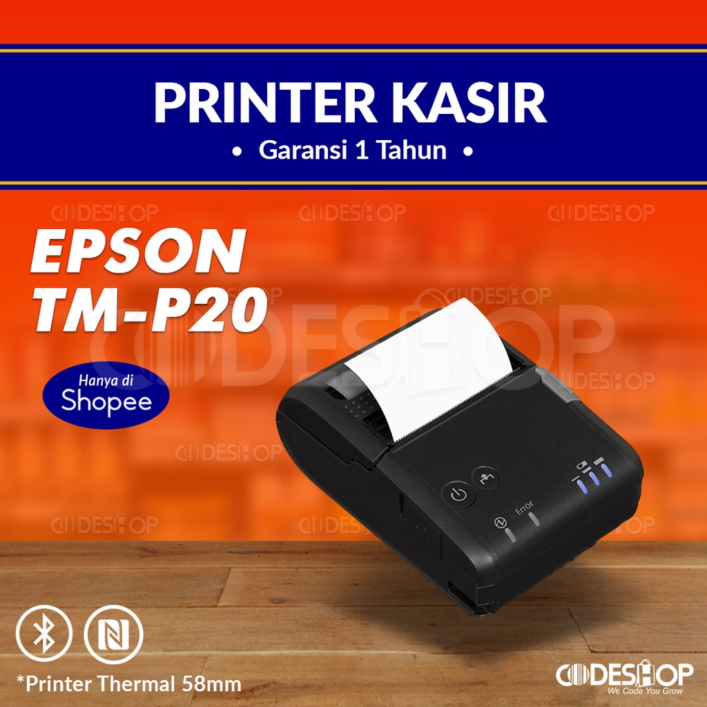 Printer Thermal Epson TM-P20 Cetak Struk 58mm Bluetooth