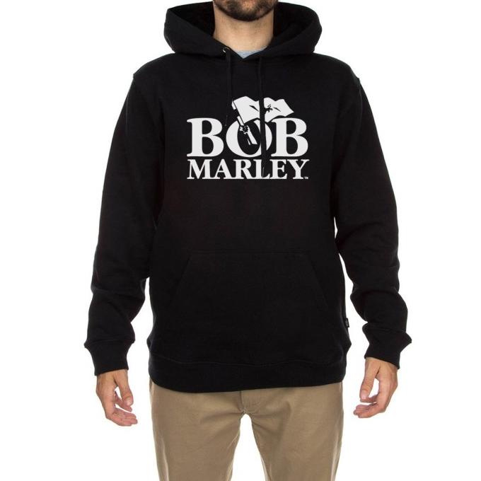 jaket hoodie sweater bob marley hitam