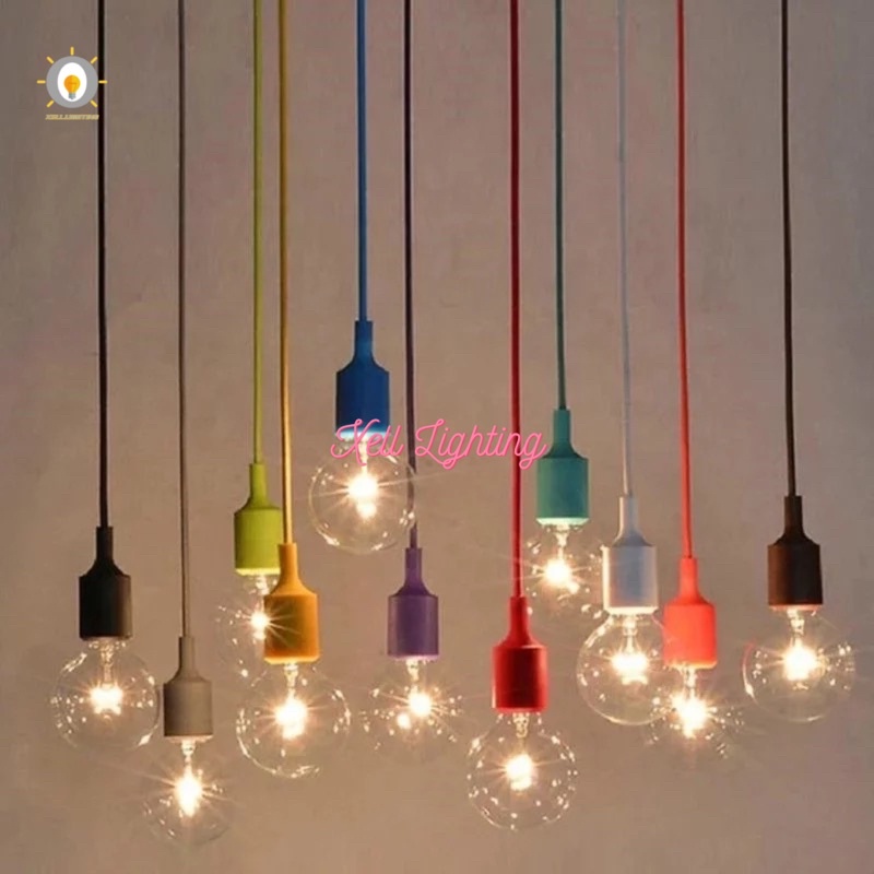 FITTING LAMPU GANTUNG E27 WARNA FITING DECORASI GANTUNG KARET WARNA