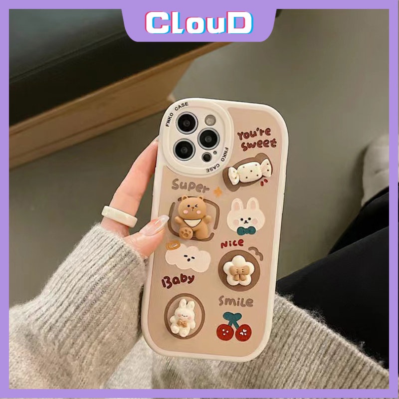 Casing Samsung A14 A04s A32 A50s A22 A12 A13 A53 A03 A52 A73 A23 A50 M22 A21s A03s A30s A33 A52s A20 A72 A10s A71 A51 A20s A31 A11 Soft 3D Cute Bear Rabbit Candy Cherry Tutup Belakang