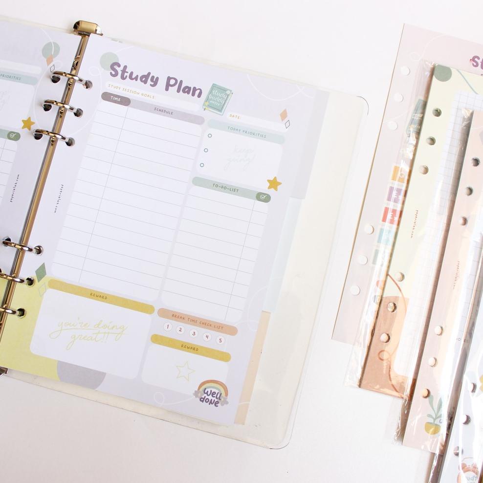 

↕ Best★ Paperie Lab - A5 Study Planner Binder Bundle Set (Full Color) 92