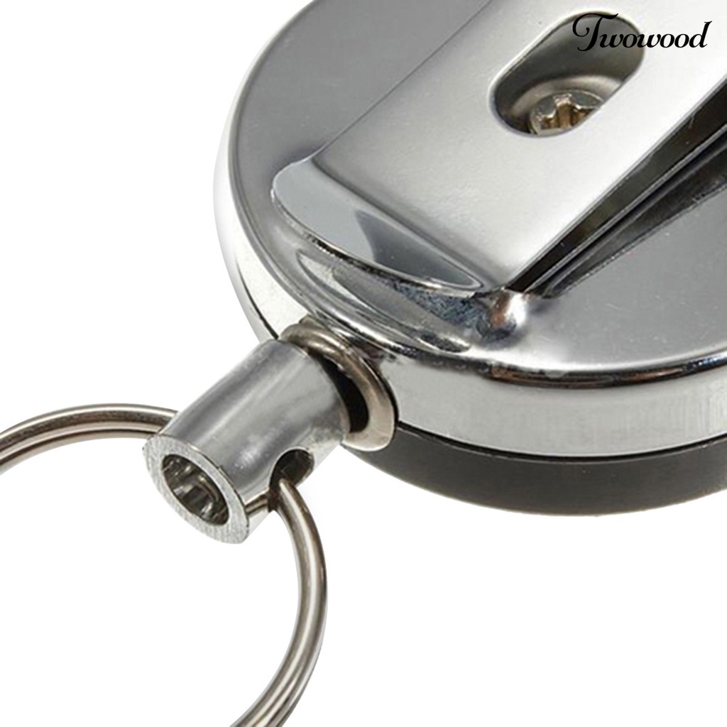 Twowood Gantungan Kunci Holder Kartu Id Anti Maling Dengan Tali Elastis Retractable