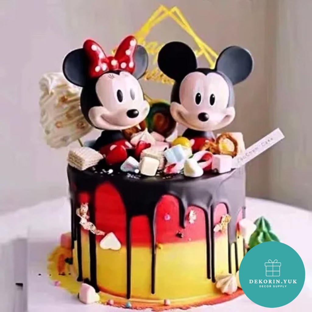 CAKE TOPPER FIGURE MICKEY MOUSE MINNIE MOUSE / Hiasan kue ulang tahun mickey mouse / Aksesoris Kue U