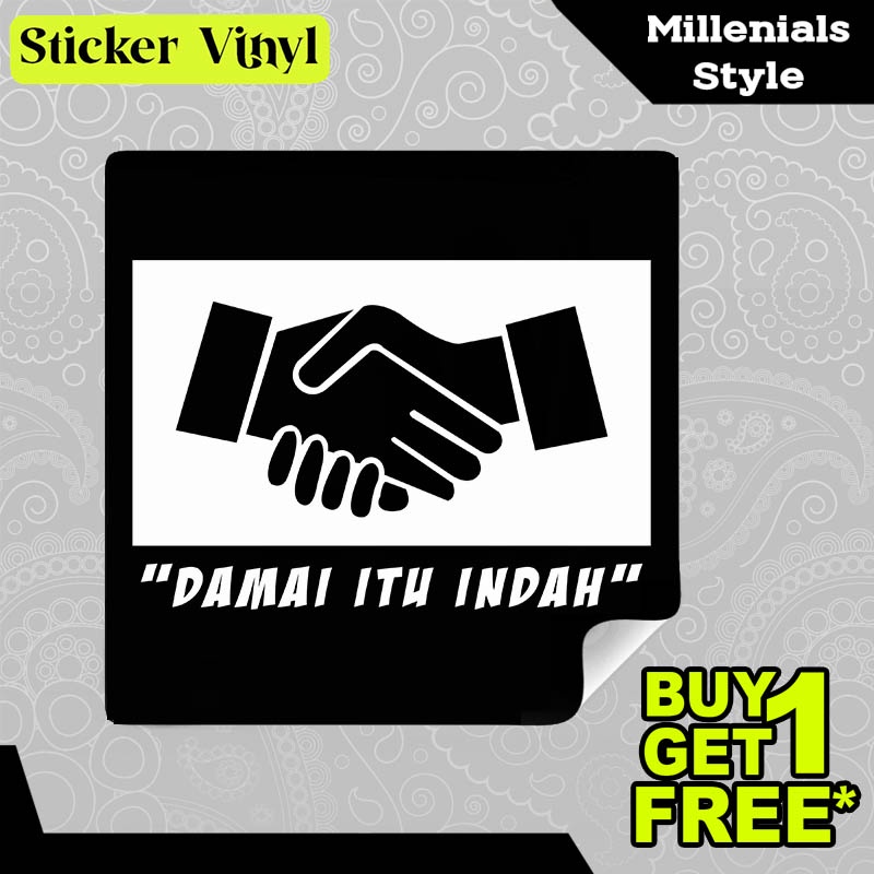 

Stiker Sticker Damai Itu Indah Gambar Unik Desain Keren dan Kekinian Aesthetic Bahan Vinyl Satuan Anti Air