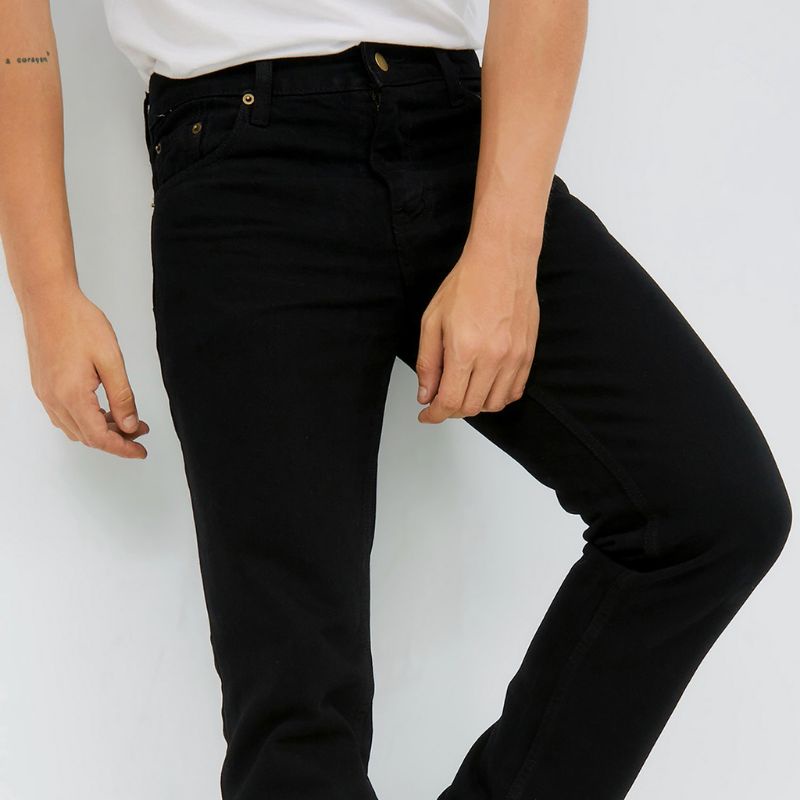 Wisdom Project - Celana Panjang Jeans Straight Vintage Denim Reguler Fit Basic