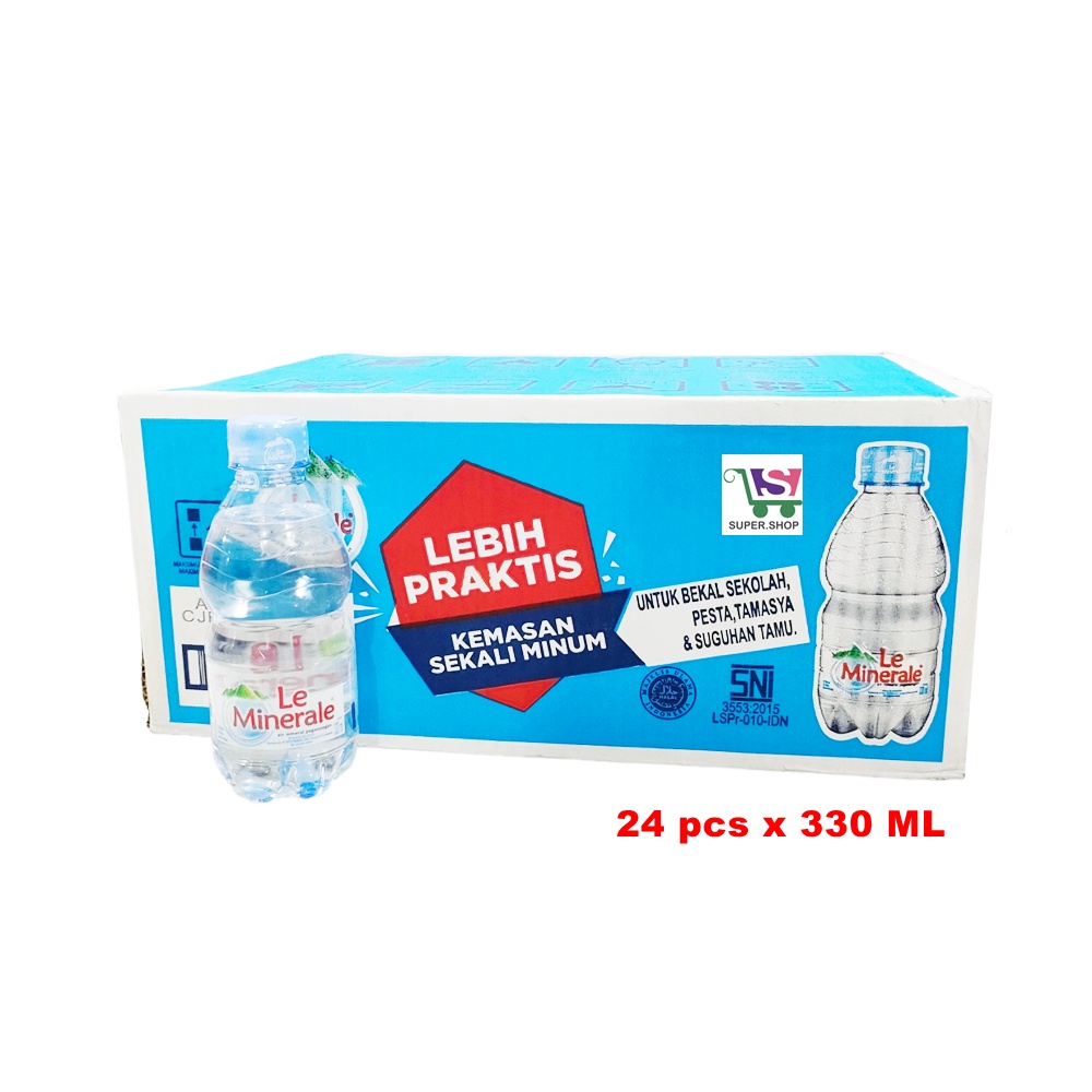 Le Minerale Air Mineral Minum Botol 330 ML DUS (isi 24 pcs)