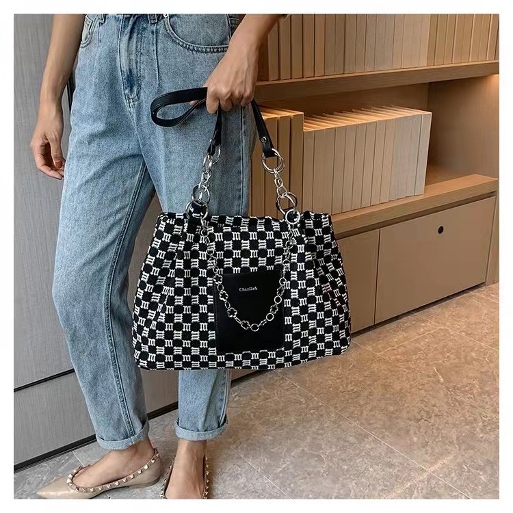 BJ62396 - BLACK/WHITE - TAS SLEMPANG WANITA FASHION KOREA CHINA IMPORT MODIS ELEGAN TERMURAH TERLARIS TERBARU BAGSTORE JAKARTA TAS BATAM ZC2396