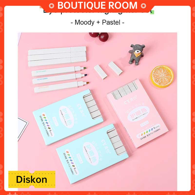 

Ready✨COD multicolor pena stabilo siswa 6PCS/set Stabilo / highlighter pastel 6 colors warnaBER