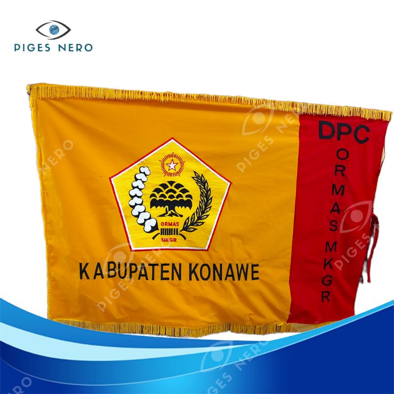 Bendera Ruangan Pataka Logo Ormas MKGR 90 x 135 Cm Bordir