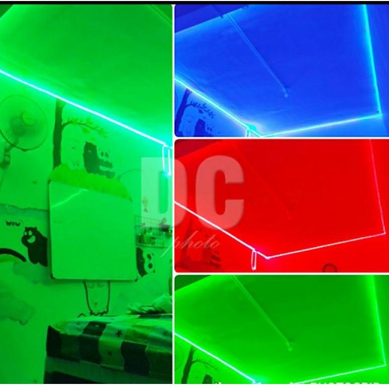 {RBP.18Oc22ᴼ} Sepaket Lampu Led Strip Gepeng Panjang RGB 10 M 5 Meter Remot Dekorasi Tempel Tembok D