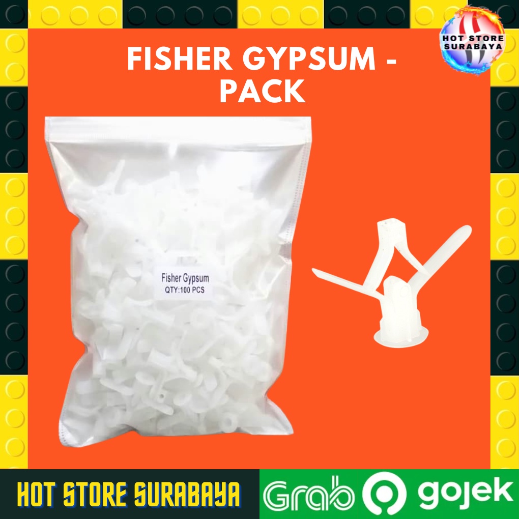 Pengunci skrup sekrup untuk permukaan gypsum viserr Gipsum Gypsum Butterfly Anchor Nylon isi 100pcs / Nylon Toggle (F639P) Butterfly ORIGINAL