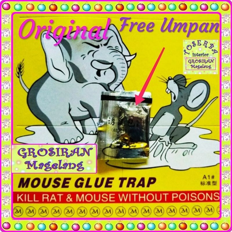 Lem Tikus Cap Elephant - Lem tikus papan - Lem tikus Elephant - Lem tikus cap Gajah - Racun Tikus - 