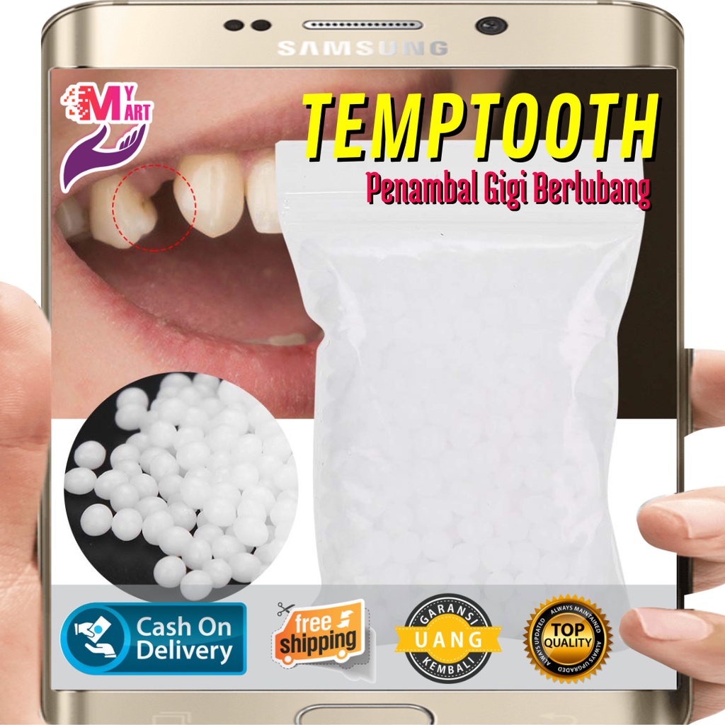 Penambal Gigi 2g - Temptooth Gigi Palsu 2g - Temporary Tooth Repair Kit Denture Teeth 2g