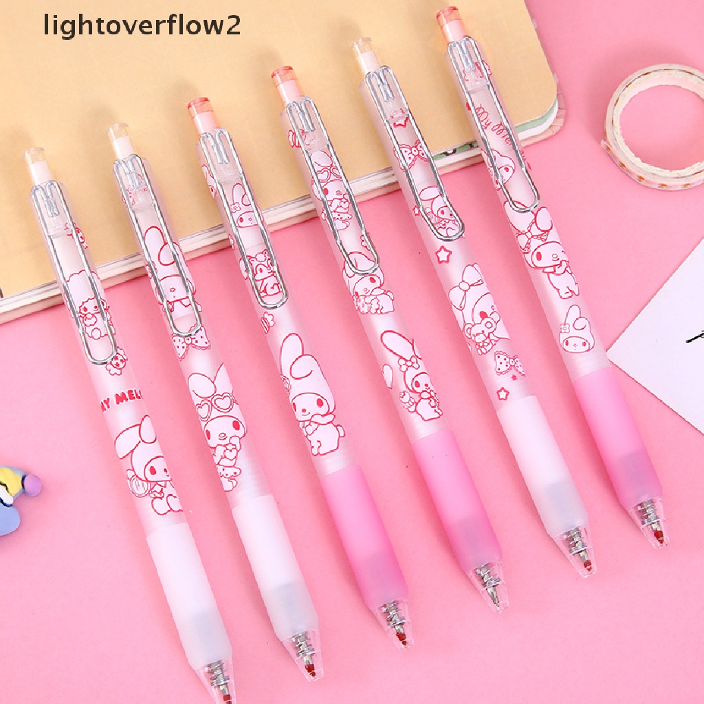 (lightoverflow2) 6pcs / Set Bolpoin Gel Motif Kartun Anime Untuk Stationery Sekolah / Kantor