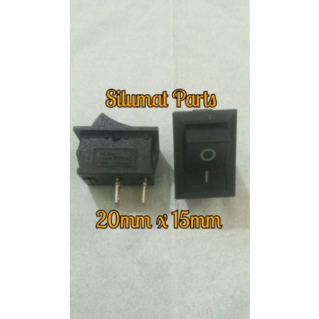 Saklar 21mm x 15mm / Rocker Switch 2pin / SWITCH KARAOKE On-Off 2 pin 2 kaki SAKLAR 2 Pin SWIT 20mm x 15mm