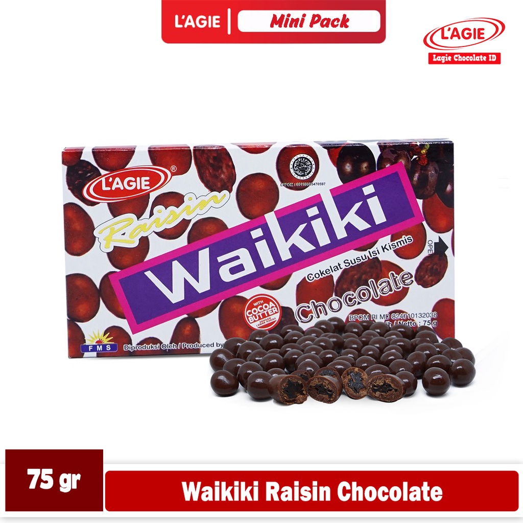 

LAGIE WAIKIKI RAISIN CHOCOLATE 75GRAM