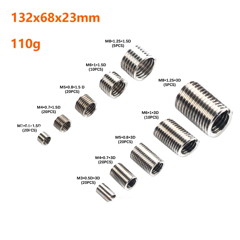 【150 PCS】Recoil Baut M3-M4-M5-M6-M8/Insert Screws Repair Kit/Screw Wire Sleeve Thread Repair/Helical Screw Thread Insert Kit