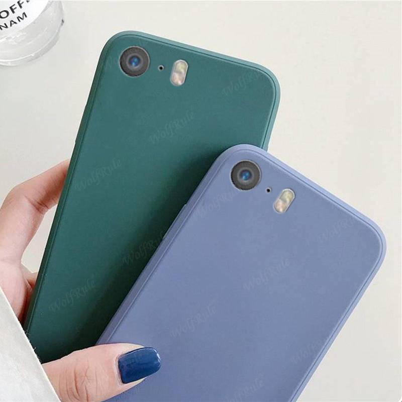 Soft Case Bumper Belakang Bahan Silikon TPU Cair Untuk iPhone 5 5S SE 2016