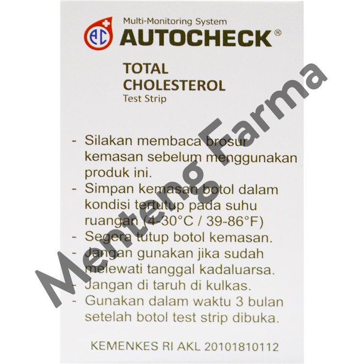 Strip Autocheck Cholesterol Isi 10 Strip - Alat Strip Tes Kolesterol