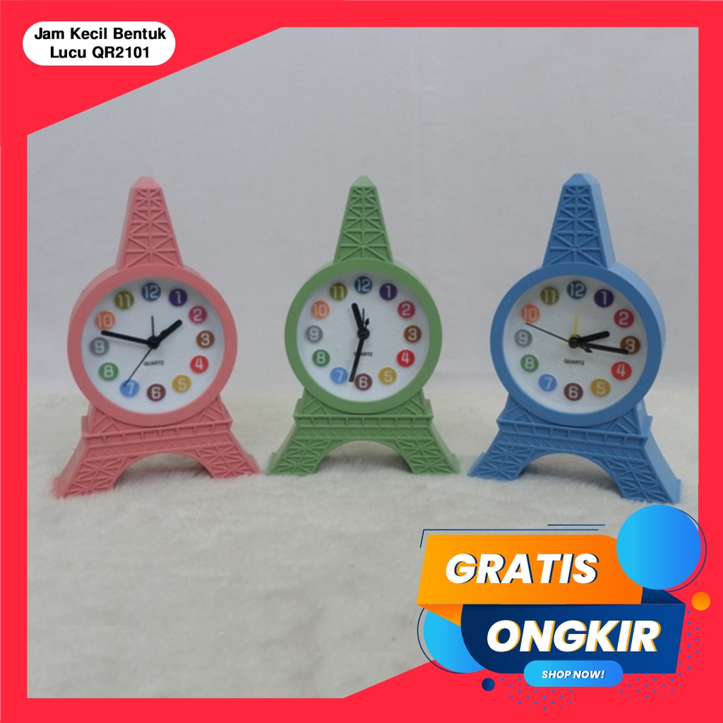 365 CLOCK #41211 (QR2101) Jam Meja Jam Kecil Bentuk Lucu