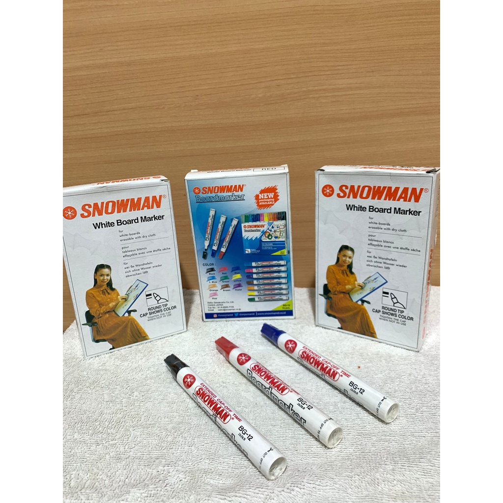 

Spidol Snowman White board Marker BG-12/ Spidol Papan Tulis