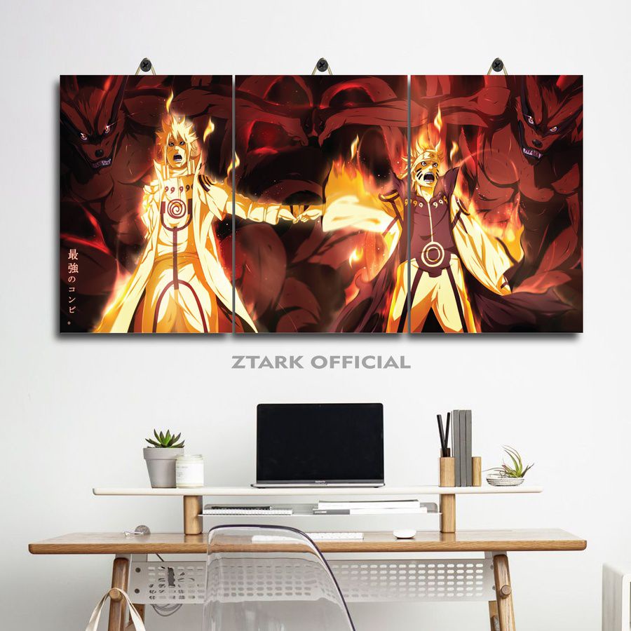 PAJANGAN RUANG ANIME WALLPAPER NARUTO HD 60X30 MULTI PANEL WA84U/PTN2C/ HIASAN DINDING ANIME POSTER 