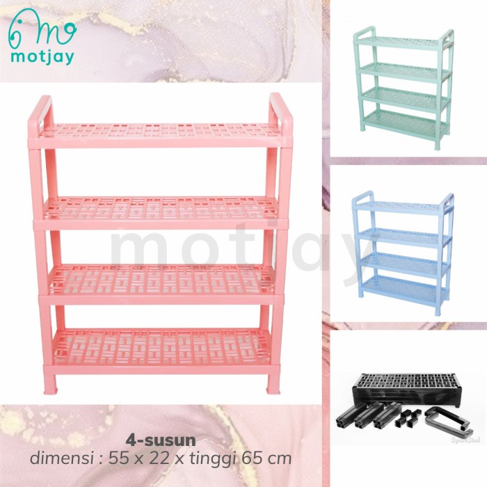 BAGUS RAK SEPATU PLASTIK CALISTA RAK SANDAL TEBAL PRAKTIS &V>