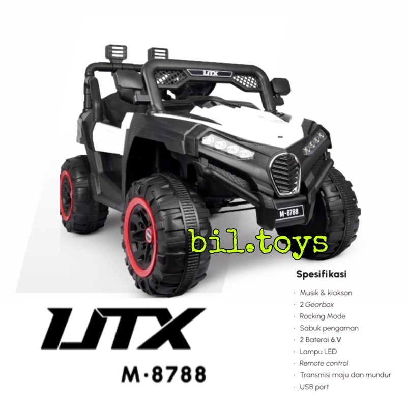 MAINAN MOBIL AKI ANAK 12VOLT UTV UTX PMB 8788 EJP7704 BISA MANUAL DAN REMOTE UTX M8788