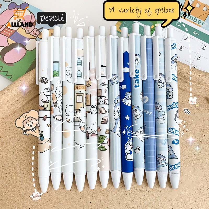 1pc Pensil Plastik Frosted Motif Kartun Acak Untuk Menulis / Sekolah / Kantor