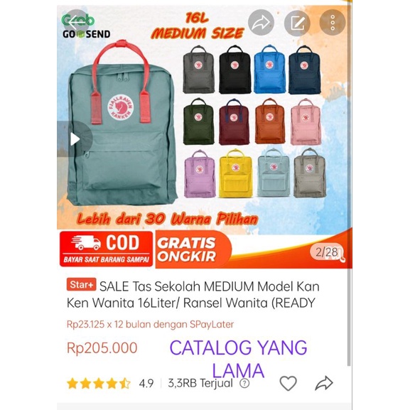 SALE Tas Ransel Kan Ken MEDIUM Polos Simple / Backpack Sekolah Wanita (READY GOSEND)-6