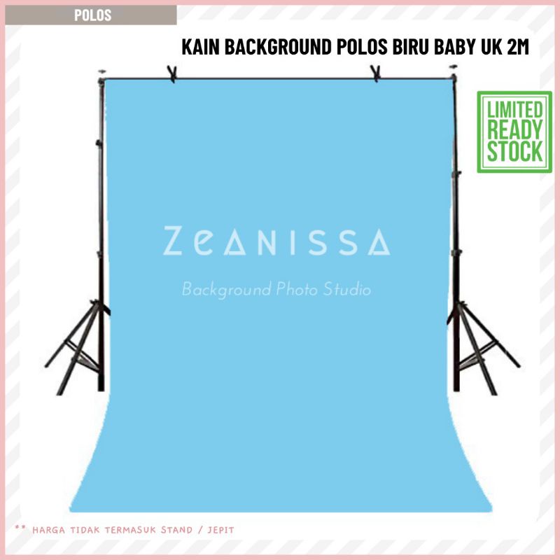 Kain Background Backdrop latar layar Studio Foto Biru baby 2.3x3meter