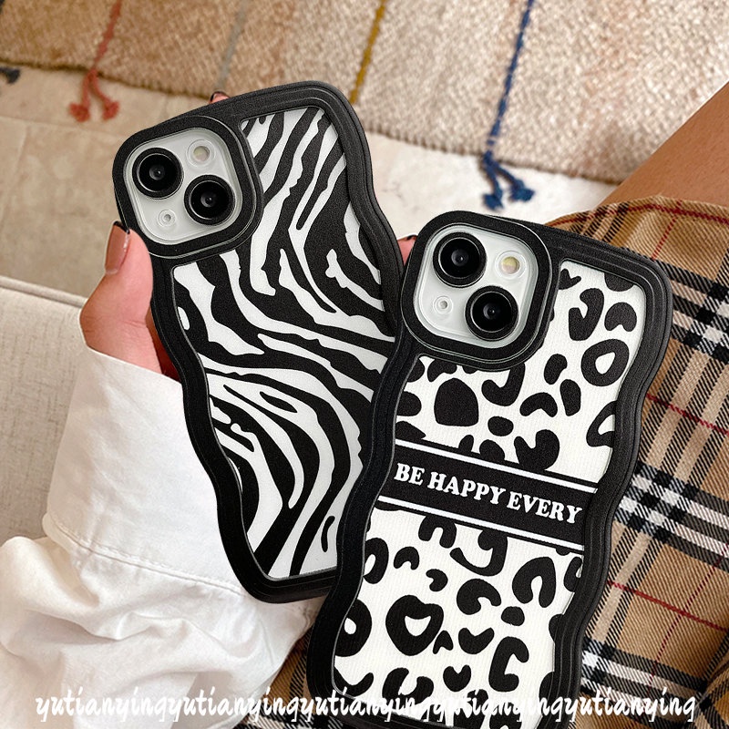 Casing Leopard Keren Oppo A17 A15 A12 A57 2022 A7 A55 A95 A76 A9 A5 2020 A96 A54 A16K A16 A3s A15s A16s A74 A1K A5s A16E A53 Reno 58 7 6 A12E F9 A52 A33 A72 A35 Zebra Case Tepi Bergelombang