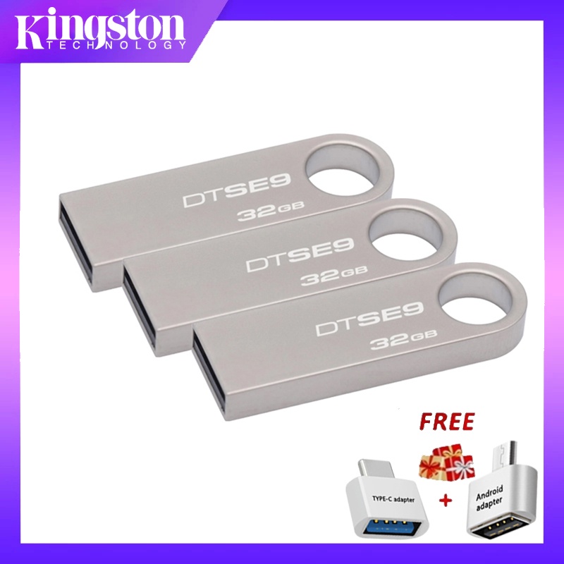 Kingston Flashdisk USB Kapasitas 8gb 16gb 32gb 64gb 128gb 256GB 512GB Bahan Logam Anti Air