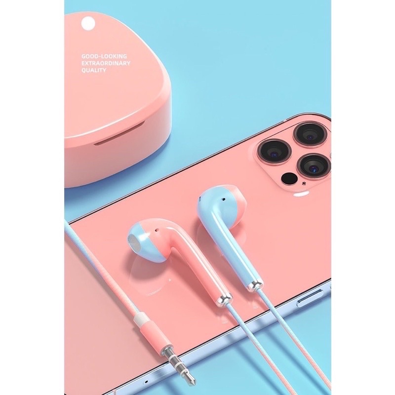 Handsfree U24 Macaron EXTRA BASS HIFI | Two Tone dua Warna / Earphone R2 Macaroon Color Hifi Extra Bass BY SE