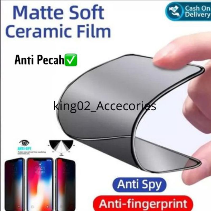 Anti Gores Keramik Anti Spy Matte Samsung M52 5g M22 M32 M32 5g M23 M33 M53 Tempered Glass Anti Spy Anti Pecah Full Layar