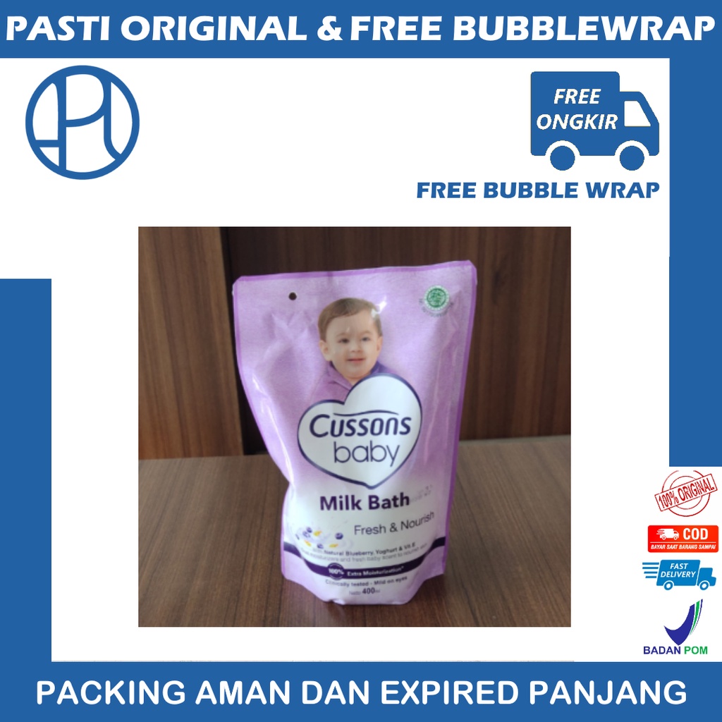 CUSSONS BABY MILK BATH 400ML (POUCH) SABUN BAYI UNGU MILKBATH CUSSON