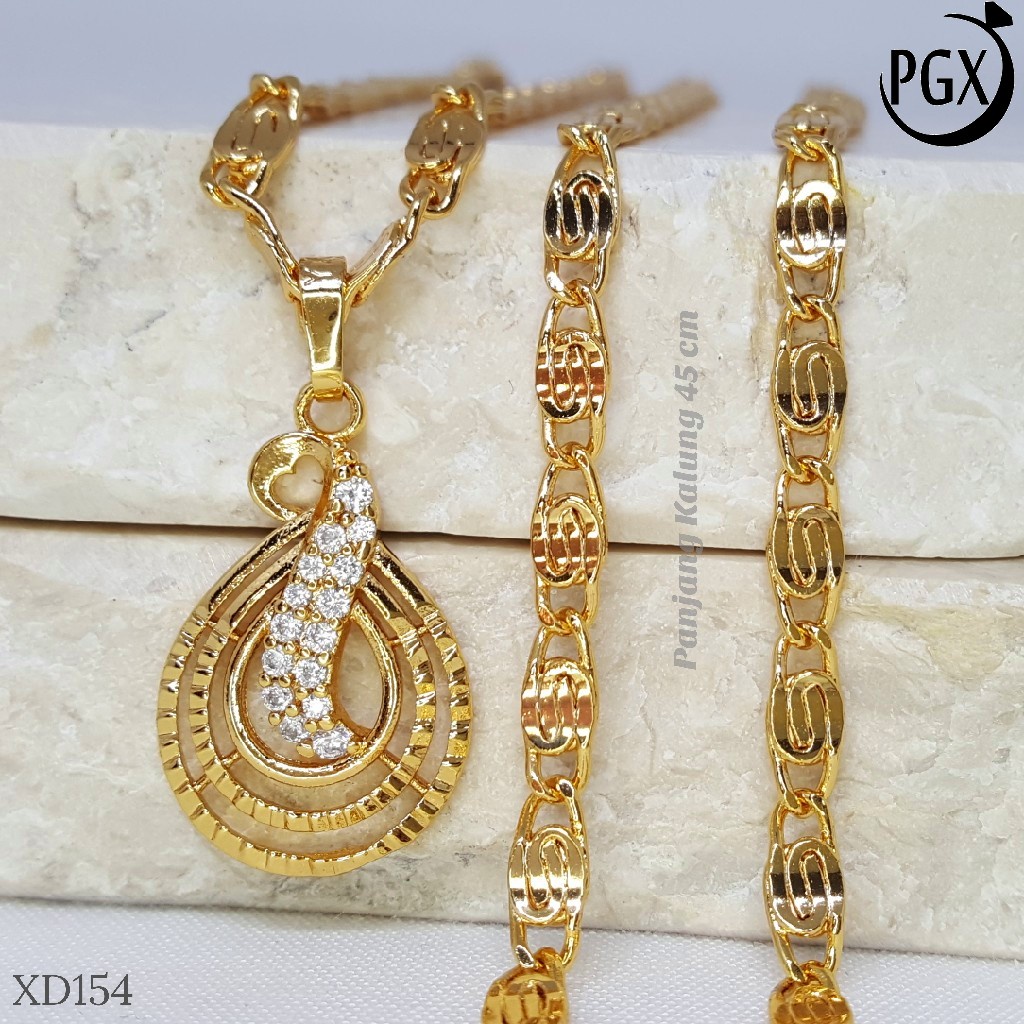 PGX Kalung Wanita Xuping Aksesoris Fashion Perhiasan Lapis Emas XD154