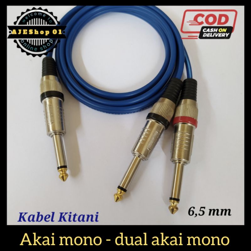 Kabel jack akai mono to dual akai mono 6,5 mm - AJEShop 01