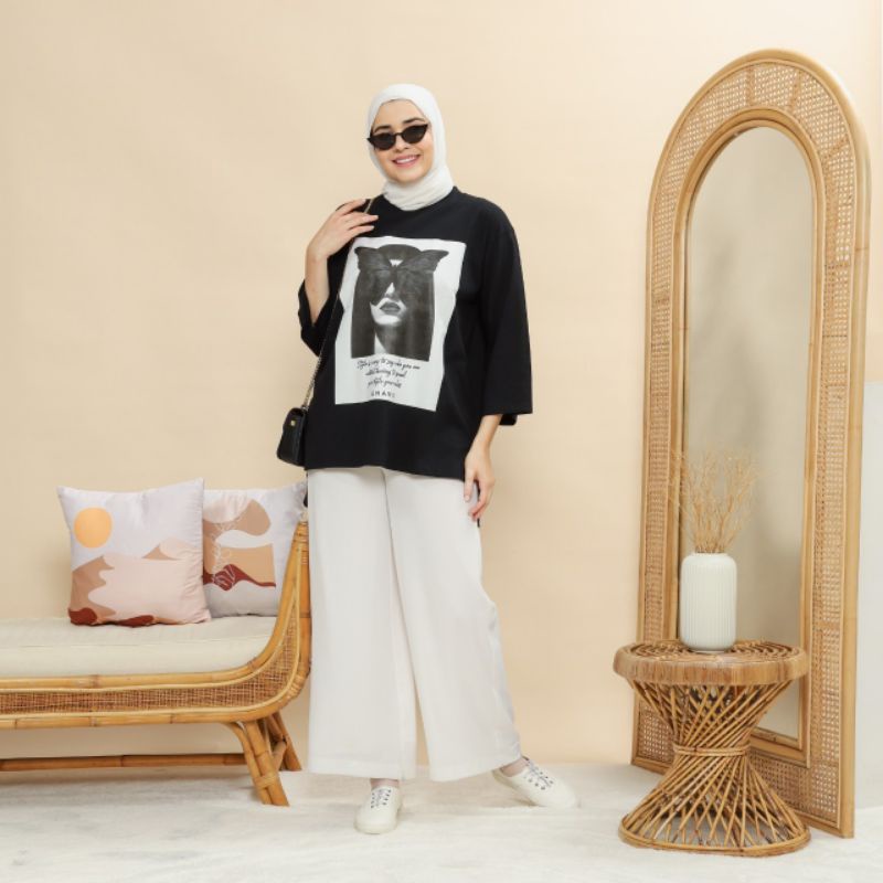 Oversize/ Baju Kaos Hijab / Kaos Ghamo Original / Baju Kaos Oversize Wanita