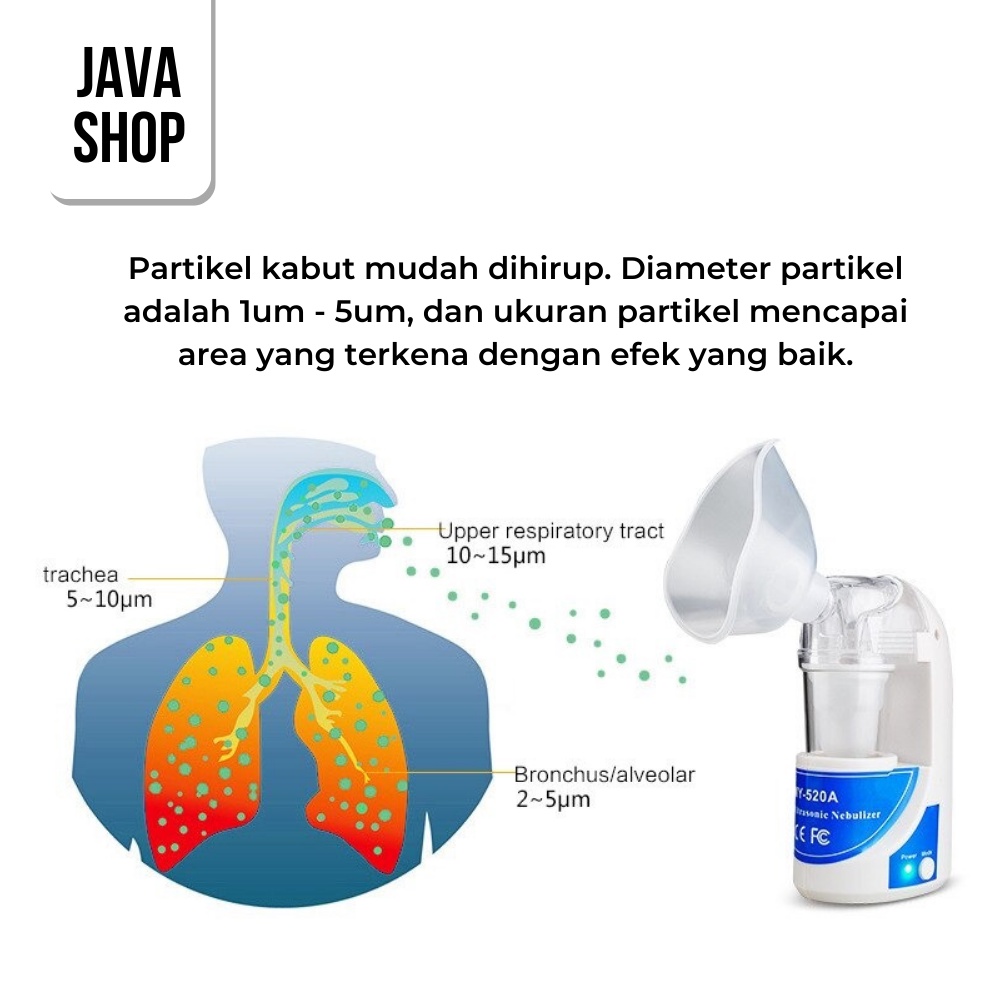 JAVASHOP Alat Terapi Pernafasan Ultrasonic Inhaler Nebulizer Portable