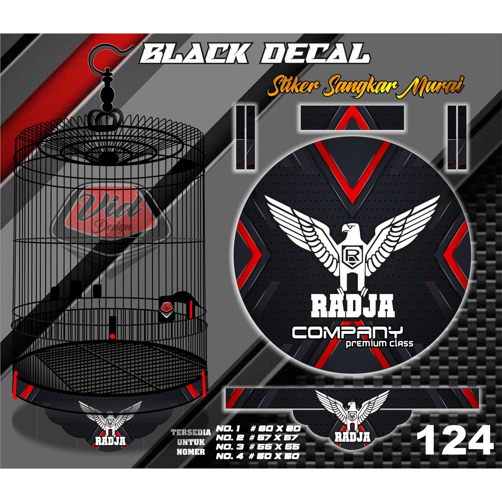 Stiker Decal Sangkar Bulat Tebok Murai Radja Company No 1 2 3 4