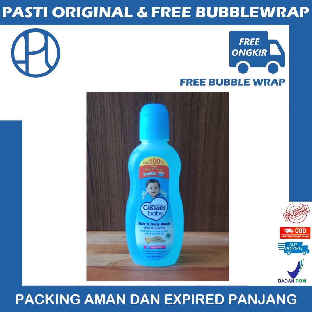 SABUN MANDI BAYI CUSSONS BABY HAIR AND BODY WASH 100ML + 100ML HAIR &amp; BODY WASH 100+100 SABUN SAMPO BAYI BUY 1 GET 1 MILD GENTLE BIRU