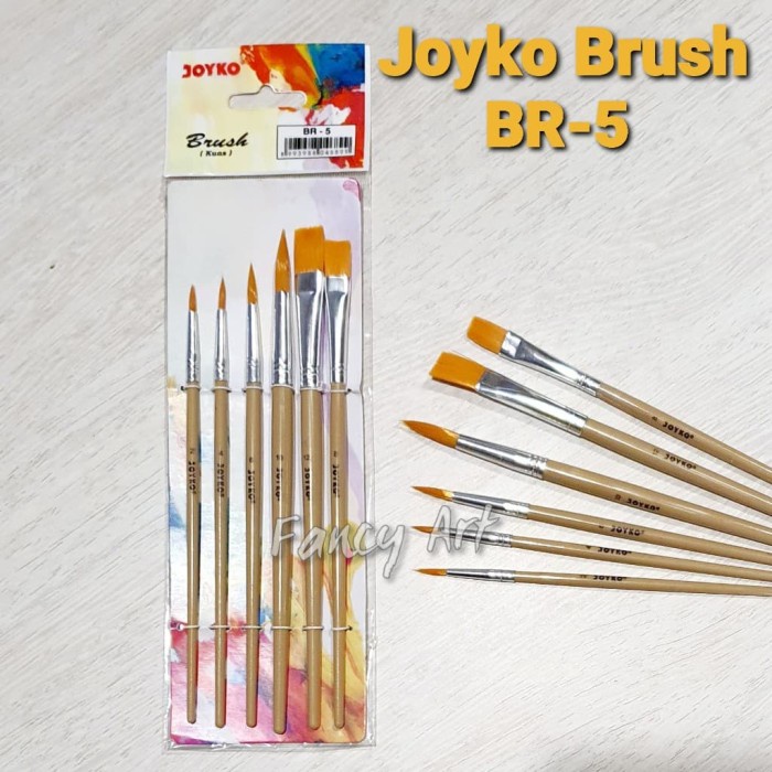 

Mantap Kuas Lukis / Mix Nylon Brush Set / Br-5 Joyko Trendi