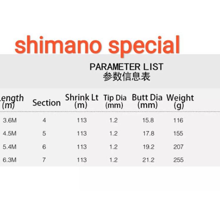 "JTR.18Oc22ᴴ" tegek shimano borderless glk made in japan packing pipa pvc+bonus ujung carbon solid